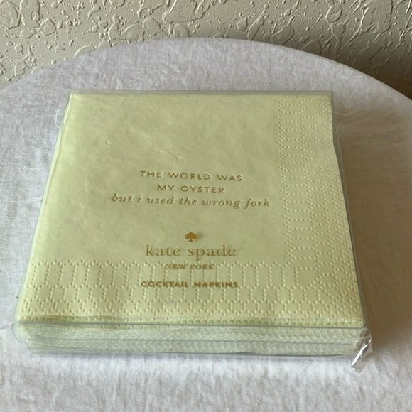 Kate Spade: Mint Green 20 Cocktail Napkins- Musings- 4 quotes- 5”x5” - Picture 12 of 15
